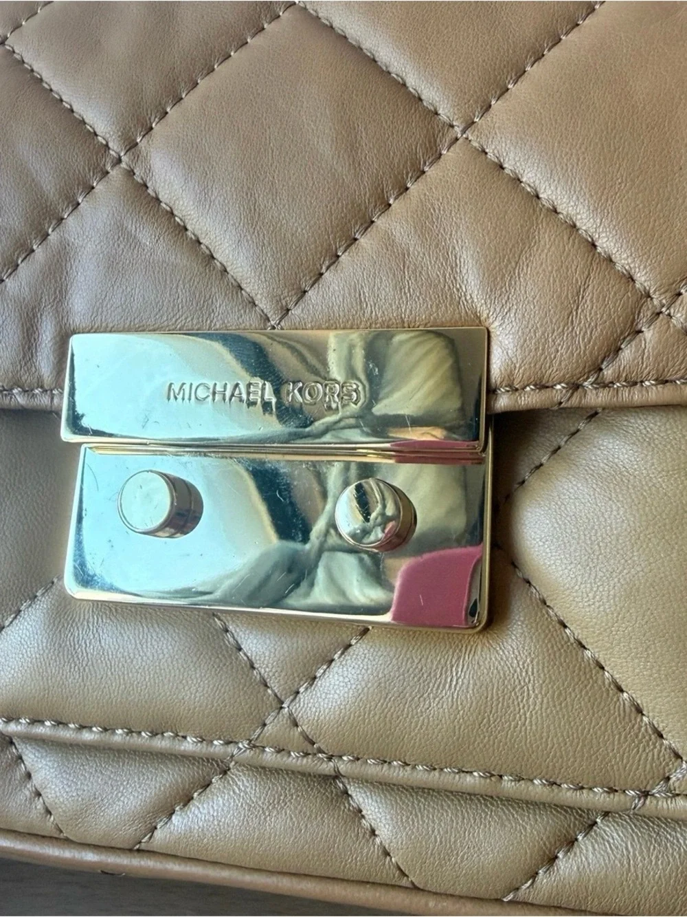 Brand New Michael Kors Quilted Tan Crossbody Bag